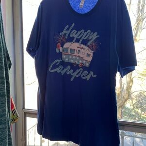 Happy Camper Womans Shirt - Blue